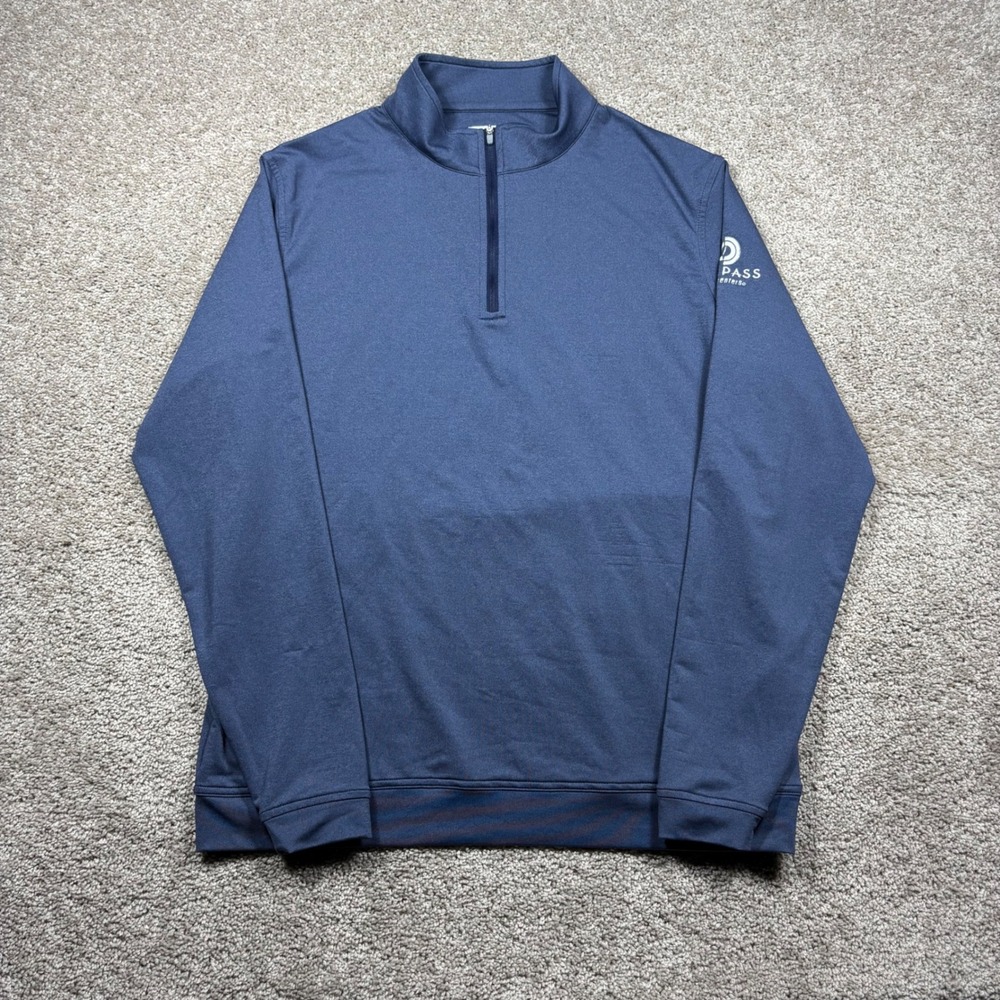 Peter Millar Perth 1/4 Zip Pullover Mens Large Blue ME0EK40B Golf Quarter